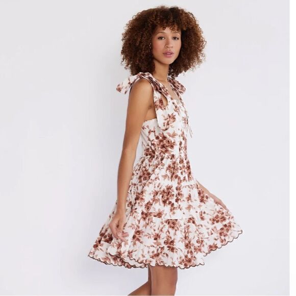 NWT Milly KIARA DRESS IN CAFE BOUQUET M - Picture 2 of 7